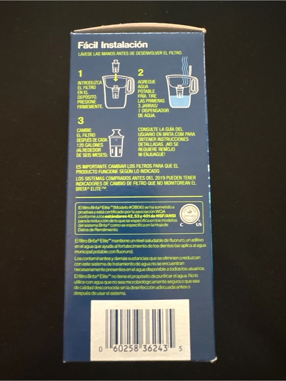Brita Elite Replacement Water Filters OB06 Lot of 2 Advanced Carbon Core